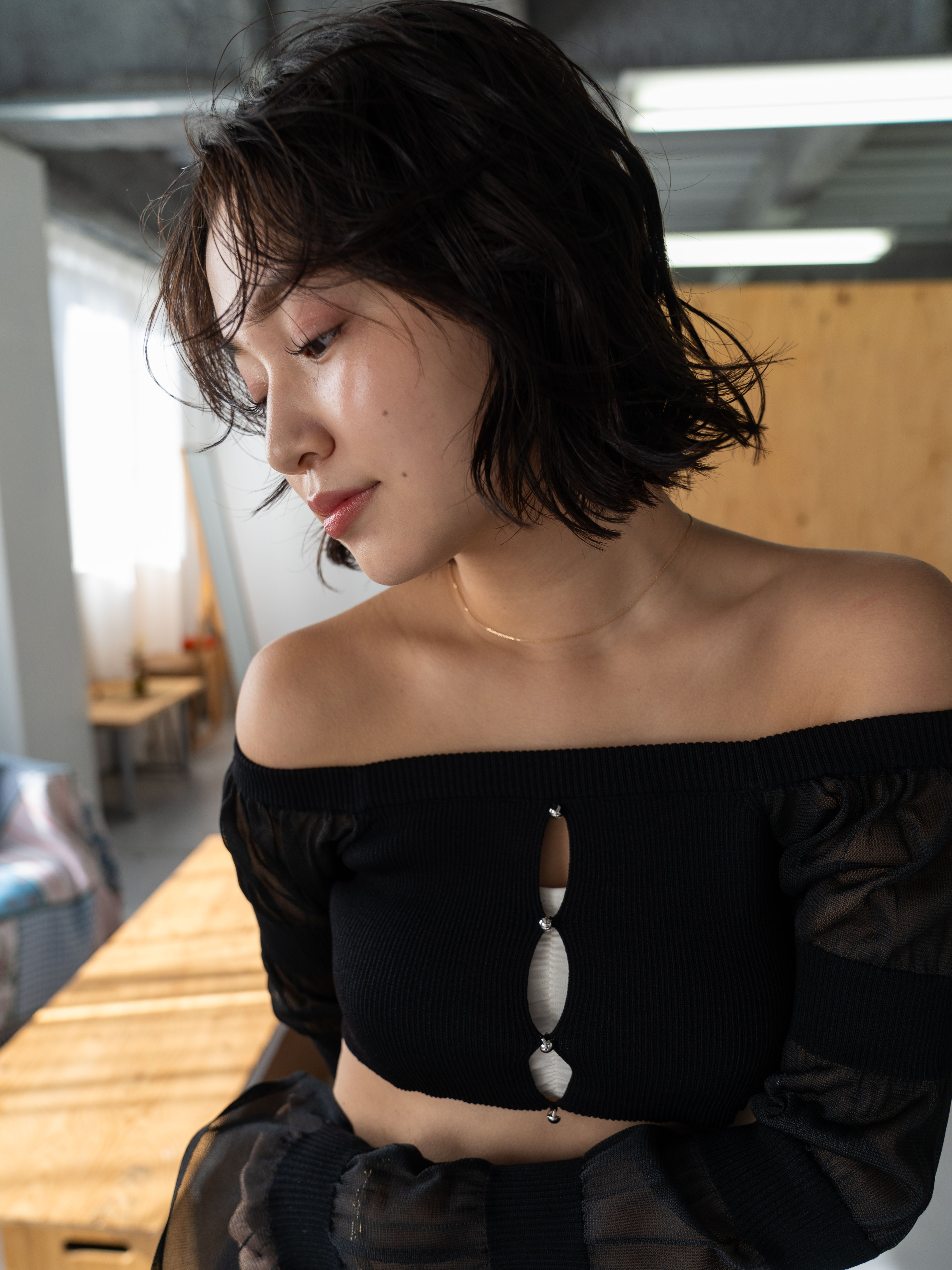 レイヤーボブにパーマでニュアンスをつけてコケティッシュに